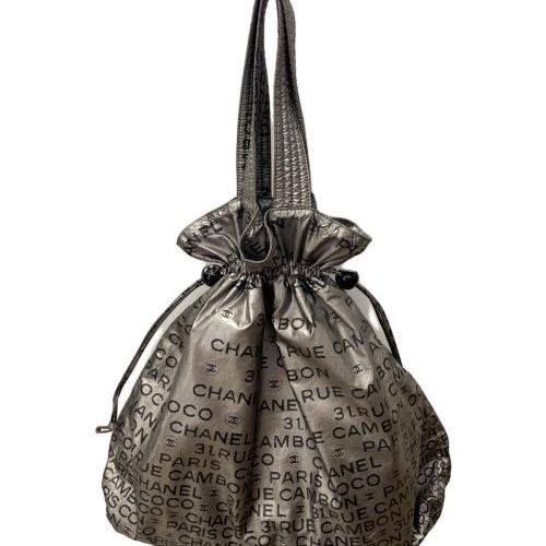 中古・古着通販】CHANEL (シャネル) 巾着トートバッグ シルバー