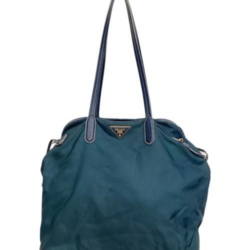 PRADA トートバッグ ショルダー トライアングル ライトブルー 中古 プラダ PRADA トートバッグ 2WAY ショルダーバッグ