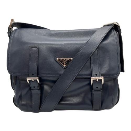 PRADA　オールレザー　メッセンジャーバッグ 中古・古着通販】PRADA (プラダ) ダブルストラップ メッセンジャー