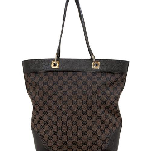 中古・古着通販】GUCCI (グッチ) GGキャンバス レザーコンビトート