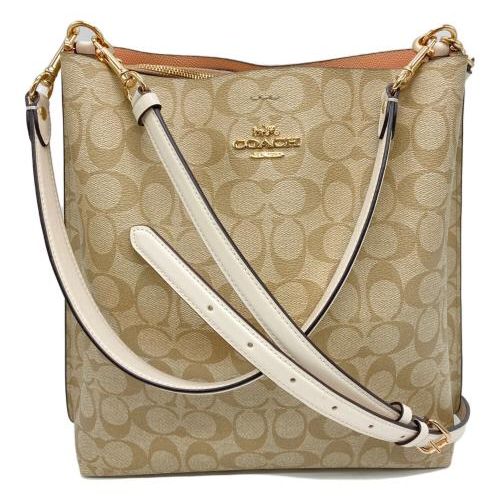 【COACH】ベージュ バケットバッグ COACH コーチ ショルダーバッグ シグネチャー シティ ラージ
