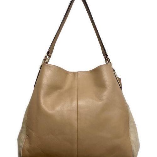新品 未使用 COACH ベージュ スエード ハンドバッグ 中古・古着通販】COACH (コーチ) スウェードトートバッグ ベージュ