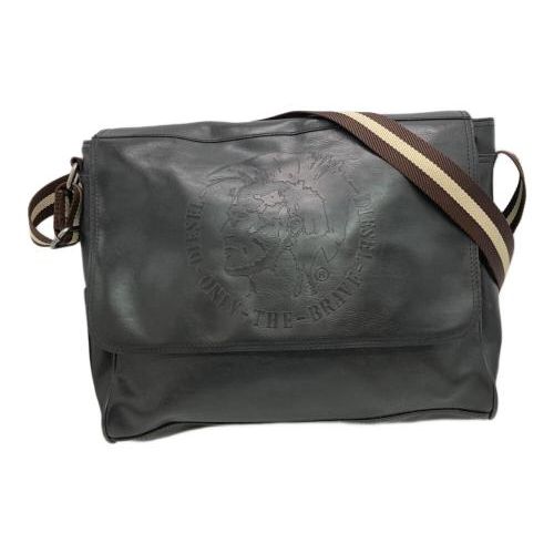 【値下げ可能】old diesel ディーゼル　メッセンジャーバッグ　黒 中古・古着通販】DIESEL (ディーゼル) レザーメッセンジャー