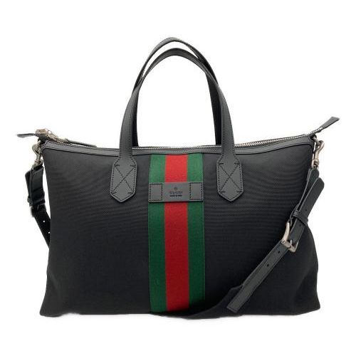 中古・古着通販】GUCCI (グッチ) ナイロン2WAYボストンバッグ ブラック