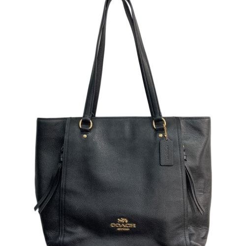 中古・古着通販】COACH (コーチ) オールレザー トートバッグ ブラック