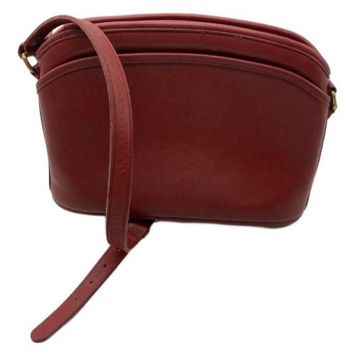 コーチ 新品タグ付 濃赤茶のレザー手袋 7.5 COACH コーチ 手袋 グローブ レザー 赤 レッド カシミヤ