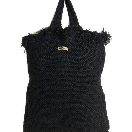 中古・古着通販】NKNIT (ンニット) fringe knit big bag ネイビー