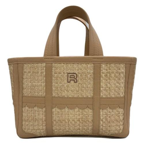 LUDLOW】スカラップ ラフィアトートバッグ S ホワイト LUDLOW ラドロー