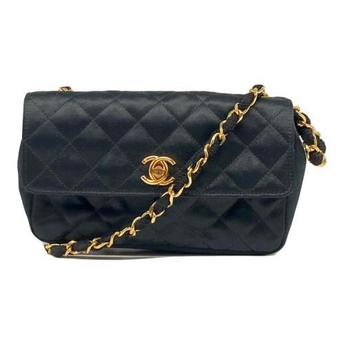 CHANEL サテン地　ポシェット　未使用品 中古・古着通販】CHANEL (シャネル) サテンショルダーバッグ ブラック