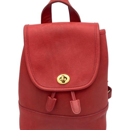 中古・古着通販】COACH (コーチ) ターンロックミニリュック レッド