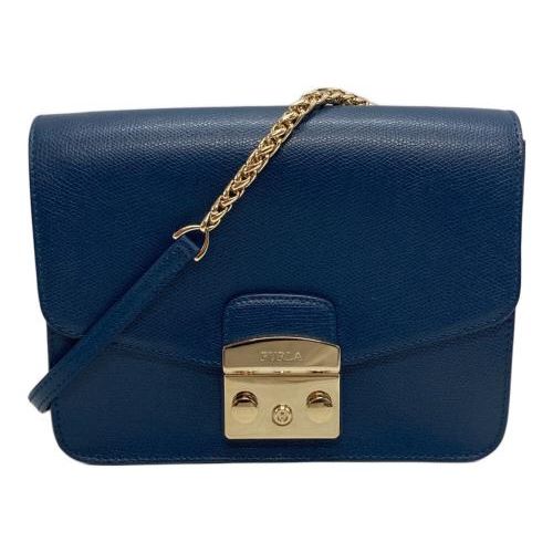 中古・古着通販】FURLA (フルラ) チェーンショルダーバッグ ネイビー