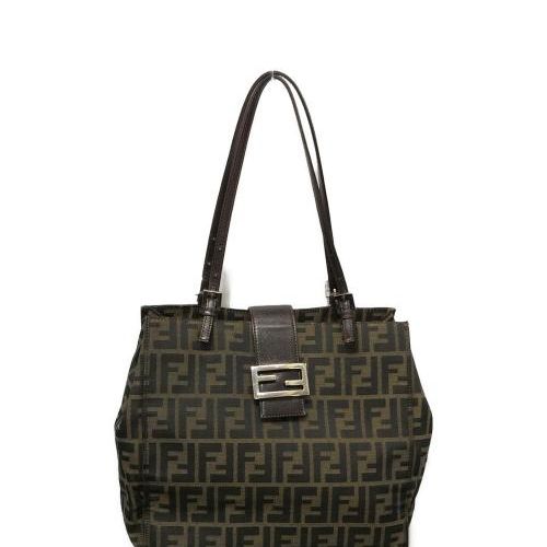 FENDI フェンディ かご トートバッグ ダークブラウン ズッカ柄 中古・古着通販】FENDI (フェンディ) ズッカ柄トートバッグ