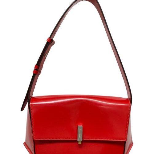 FERRAGAMO エンボスロゴ入り ミニバッグ レッド 中古・古着通販】Ferragamo (フェラガモ) Geometric Mini Bag レッド