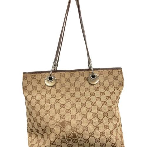 中古・古着通販】GUCCI (グッチ) GGキャンバストートバッグ ブラウン