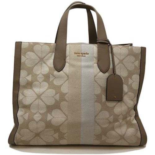 ケイトスペード　2WAY トートバッグ　ベージュ　キャンバス/レザー 中古・古着通販】Kate Spade (ケイトスペード) キャンバス