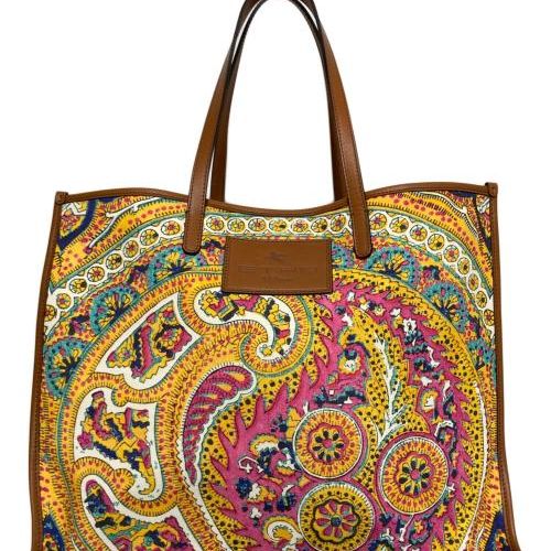中古・古着通販】ETRO (エトロ) ペイズリー柄トートバッグ イエロー