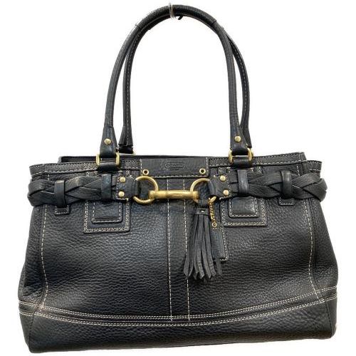 中古・古着通販】COACH (コーチ) レザーバッグ ブラック｜ブランド