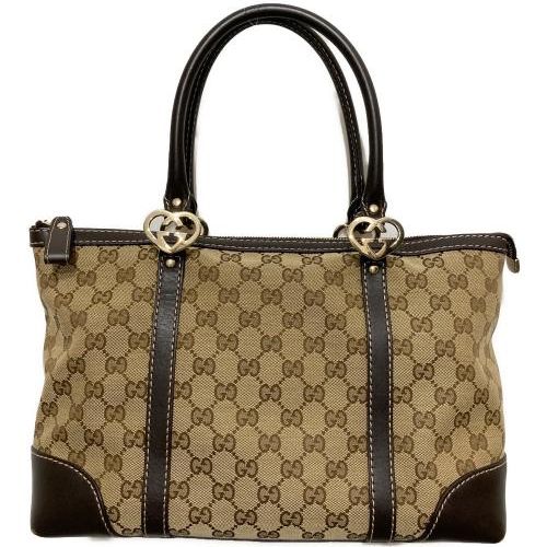中古・古着通販】GUCCI (グッチ) GG柄 ラブリー ハート トートバッグ