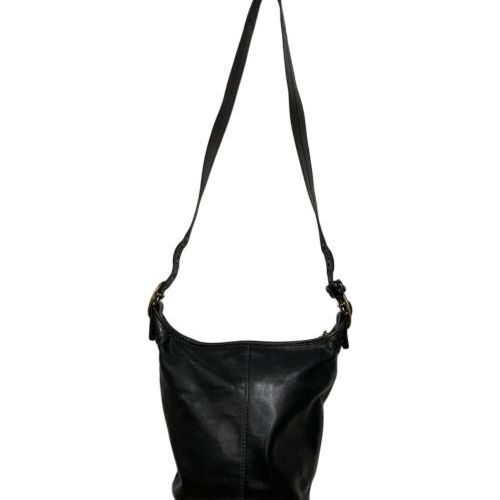 未使用級　COACH ワンショルダーバッグ シボ革 ブラック ゴールド金具 中古・古着通販】COACH (コーチ) ワンショルダーバッグ ブラック