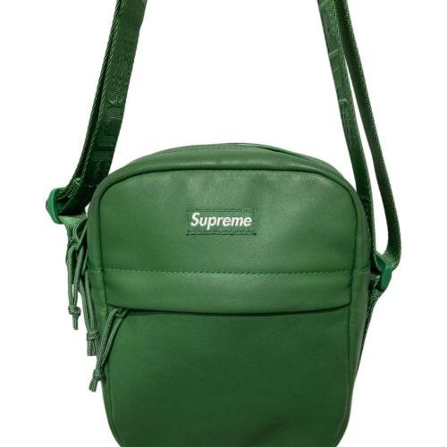 即購入不可！購入前一言コメント！Supreme グリーン ショルダーバッグ 中古・古着通販】SUPREME (シュプリーム) Leather Shoulder Bag/レザー