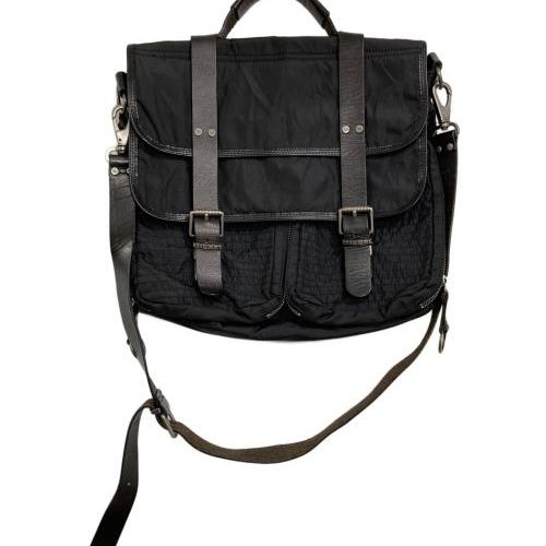 【未使用級】DIESELディーゼル 黒　メッセンジャー レザー　ナイロン　A4 ディーゼル DIESEL メッセンジャーバッグ ショルダー ナイロン