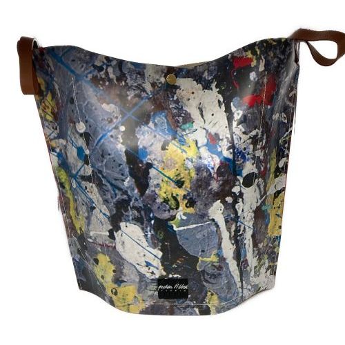 【中古・古着通販】sacai (サカイ) Jackson Pollock Studio (ジャクソンポロックスタジオ) レザートートバッグ  ブルー｜ブランド・古着通販 トレファク公式【TREFAC FASHION】スマホサイト