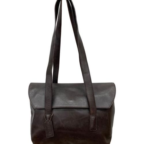 COACH レザー トートバッグ 黒/茶 COACH ブラックレザートートバッグ