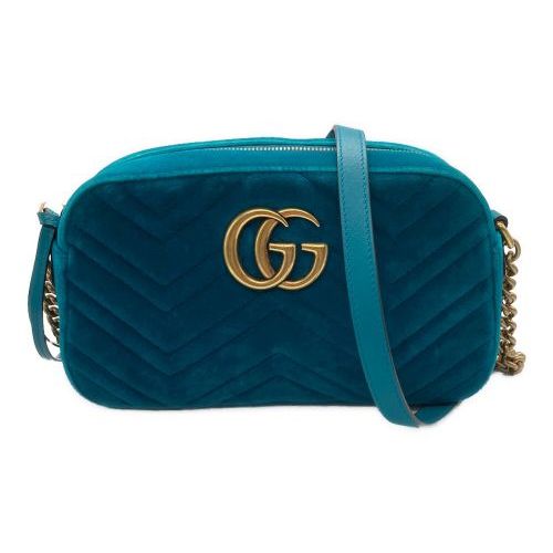 GUCCIベロアvintageバッグ✦ 中古・古着通販】GUCCI (グッチ) ベロアショルダーバッグ ターコイズ
