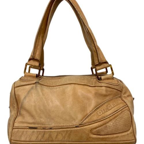 【正規品】DIESEL レザー使い　ボストンバッグ　レアモデル【高級感あり】 un/neu ボストンバッグ メタリックオーバルボストン / フェイク