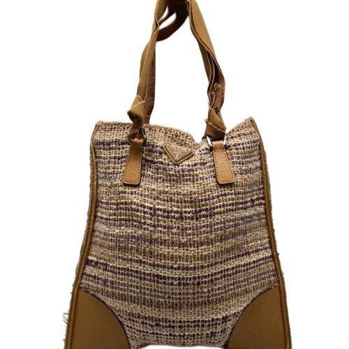 中古・古着通販】PRADA (プラダ) ツイードハンドバッグ ブラウン