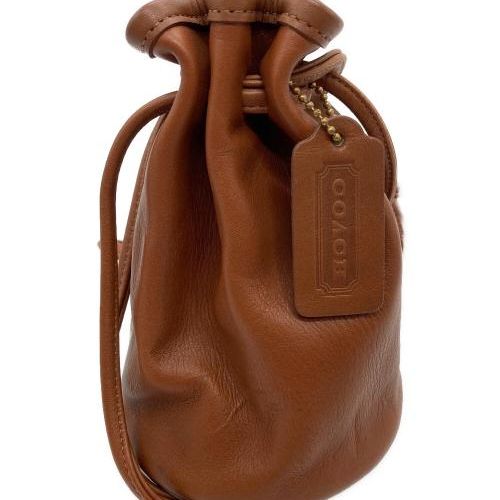 中古・古着通販】COACH (コーチ) レザーミニ巾着バッグ 4144 ブラウン