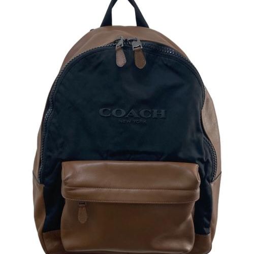 中古・古着通販】COACH (コーチ) レザー切替リュック ブラウン
