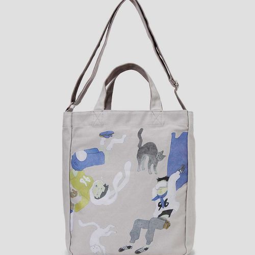 グラニフ　松本大洋　コラボ　クロとシロ 飛ぶ2WAYトートバッグ クロとシロ 飛ぶ｜2WAYトートバッグ｜ユニセックス｜グラニフ