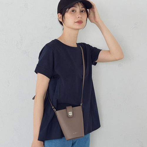 一閑張りバッグ⑤ GU公式 | レザータッチラウンドショルダーバッグ