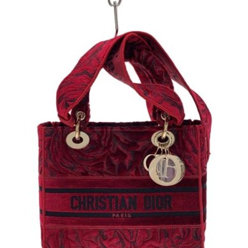 【美品】クリスチャンディオールスポーツ　ハンドバッグ　ナイロン　レッド クリスチャン・ディオール(Christian Dior) クリスチャン