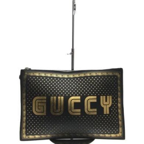 GUCCI(グッチ) / クラッチバッグ_GUCCYプリント/レザー/BLK/総柄 | 中古品の販売・通販ならセカンドストリート