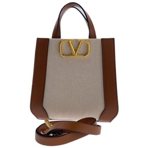 VALENTINO Vロゴ シグネチャー バッグ ベージュ×黒 ヴァレンティノ ガラヴァーニ Vロゴ シグネチャー |​ ヴァレンティノ