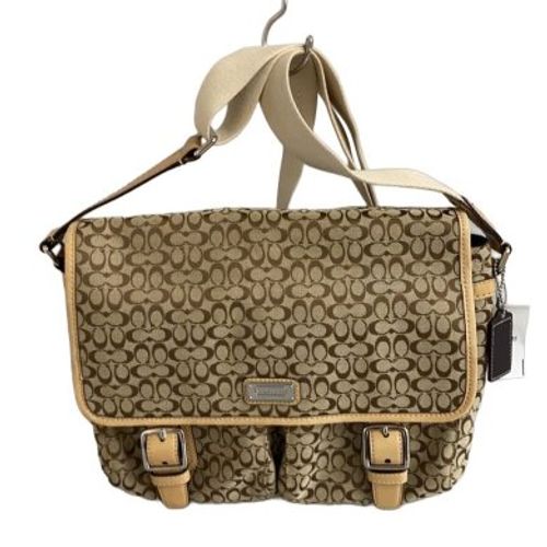 COACH コーチ ハンドバッグ　ワンショルダーバッグ レザー キャンバス　総柄 美品 COACH コーチ ワンショルダーバッグ キャンバス レザー