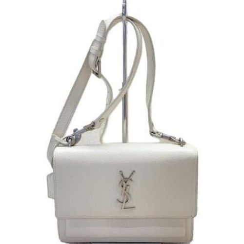 Saint Laurent ロゴ レザー ミディアム バッグ ホワイト YVES SAINT LAURENT/イヴ・サンローラン】 アップタウン