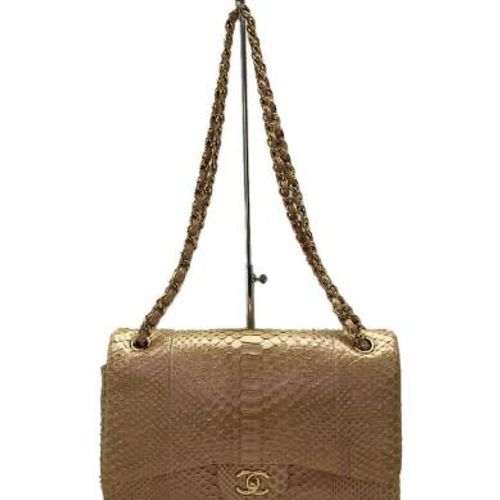 CHANEL / デカマトラッセ30/ダブルフラップ/パイソン/ショルダーバッグ/レザー/PNK/A69900// CHANEL(シャネル) / デカマトラッセ30/ダブルフラップ/パイソン