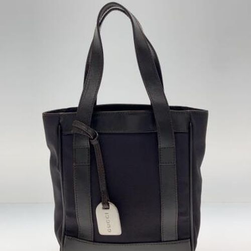【美品】GUCCI レザー ナイロン トートバッグ ブラック イタリア製 GUCCI グッチ バッグ 2WAYトートバッグ ナイロン/レザー