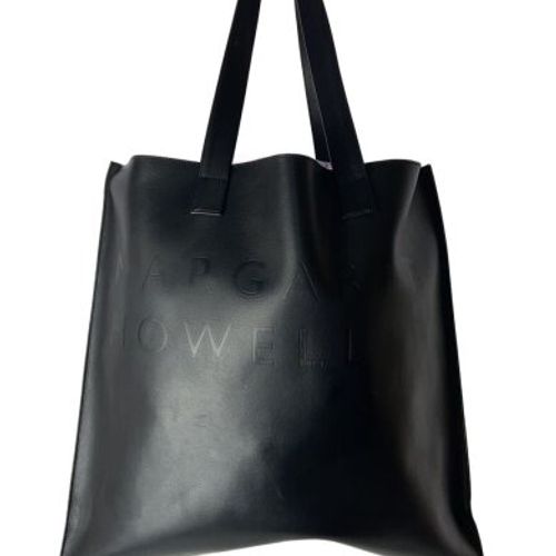 Margaret Howell 牛革ブラックハンドバッグ SMOOTH LEATHER | MARGARET HOWELL（マーガレット・ハウエル