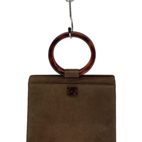 超レア　シャネル ココマーク スエード ハンドバッグ べっ甲プラハンドル CHANEL(シャネル) / ココマーク/べっ甲プラハンドル