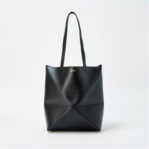 LOEWE パズルフォルド ミディアム トートバッグ ブラック カーフスキン  