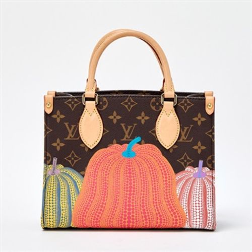 LOUIS VUITTON×Yayoi Kusama オンザゴー PM ハンドバッグ M46467 ブラウン ゴールド モノグラムキャンバス  | MixTHINKS（ミックスシンクス） ｜ 中古ブランド品・ブランド古着のセレクトショップ