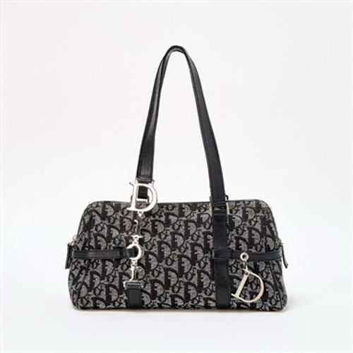 Christian Dior オブリーク トロッター ショルダーバッグ ネイビー シルバー キャンバス | MixTHINKS（ミックスシンクス） ｜  中古ブランド品・ブランド古着のセレクトショップ