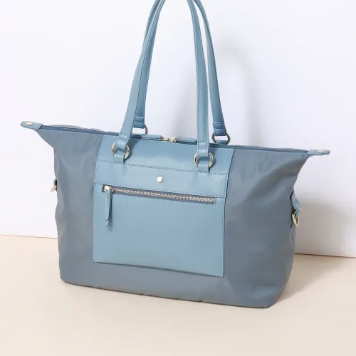 3WAYトートバッグ／ACE共同開発／フェイクレザー×ナイロン／マルチ巾着