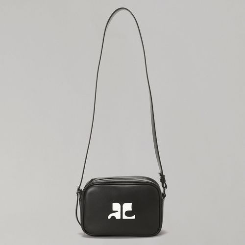【関税込み】Courreges ブラック Reedition レザー カメラバッグ REEDITION CAMERA LEATHER BAG - courrèges