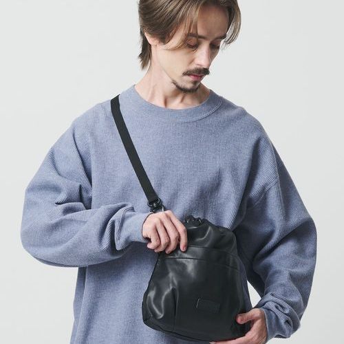 BAICYCLON＞レザーライク ドロー ストリング 巾着 バッグ