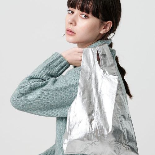 バッグ baby BAGGU＞メタリック ポケッタブルバッグ/BABY